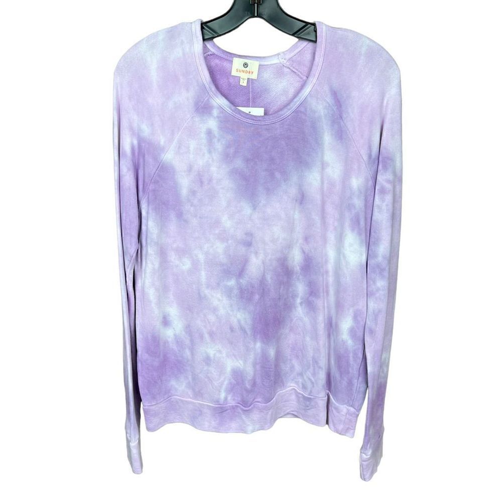 Sundry Sweatshirt Lilac White Tie Dye Size 1 Small for this brand